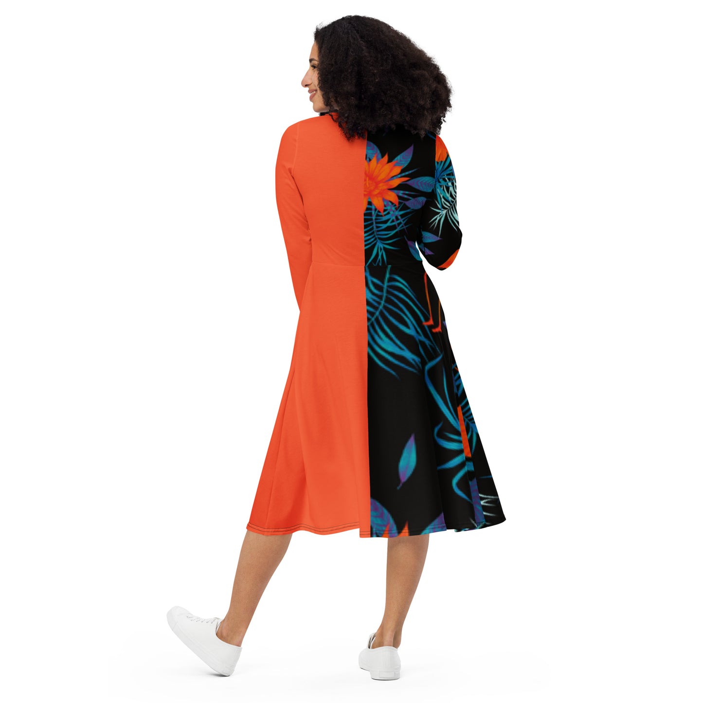 long sleeve midi dress