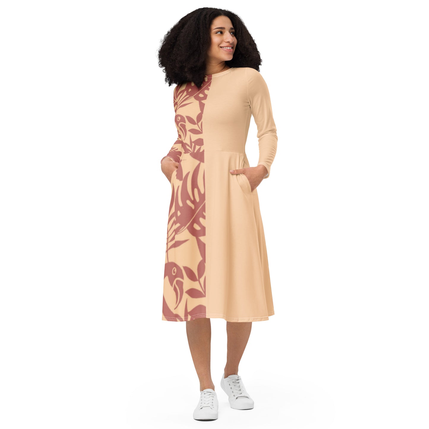 long sleeve midi dress