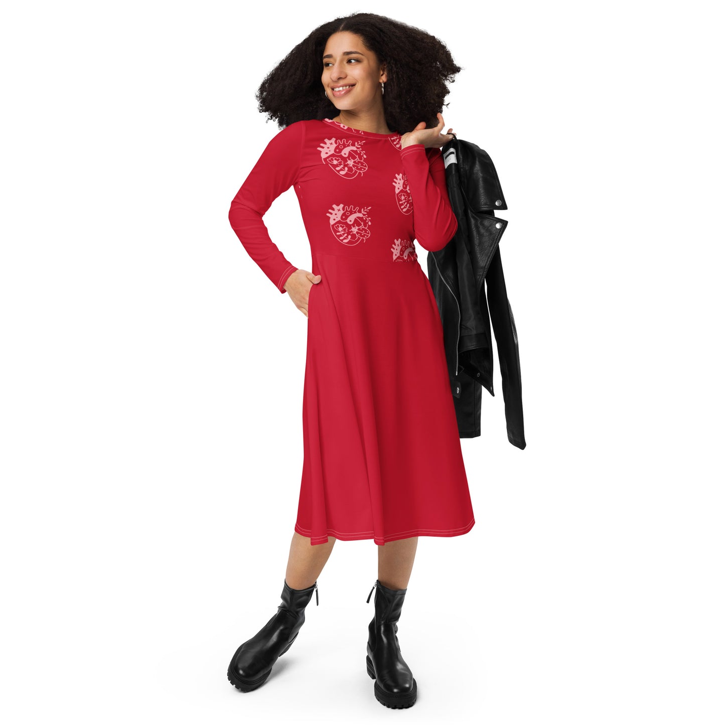long sleeve midi dress