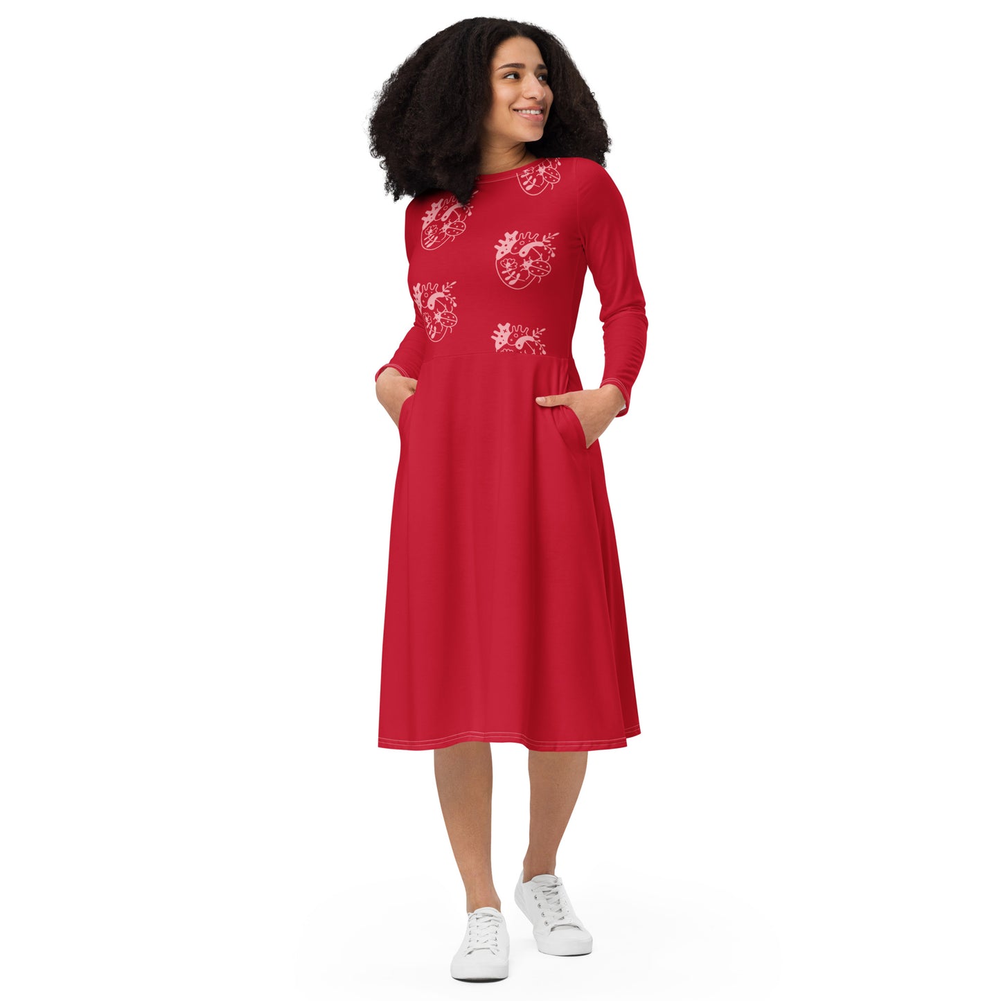 long sleeve midi dress