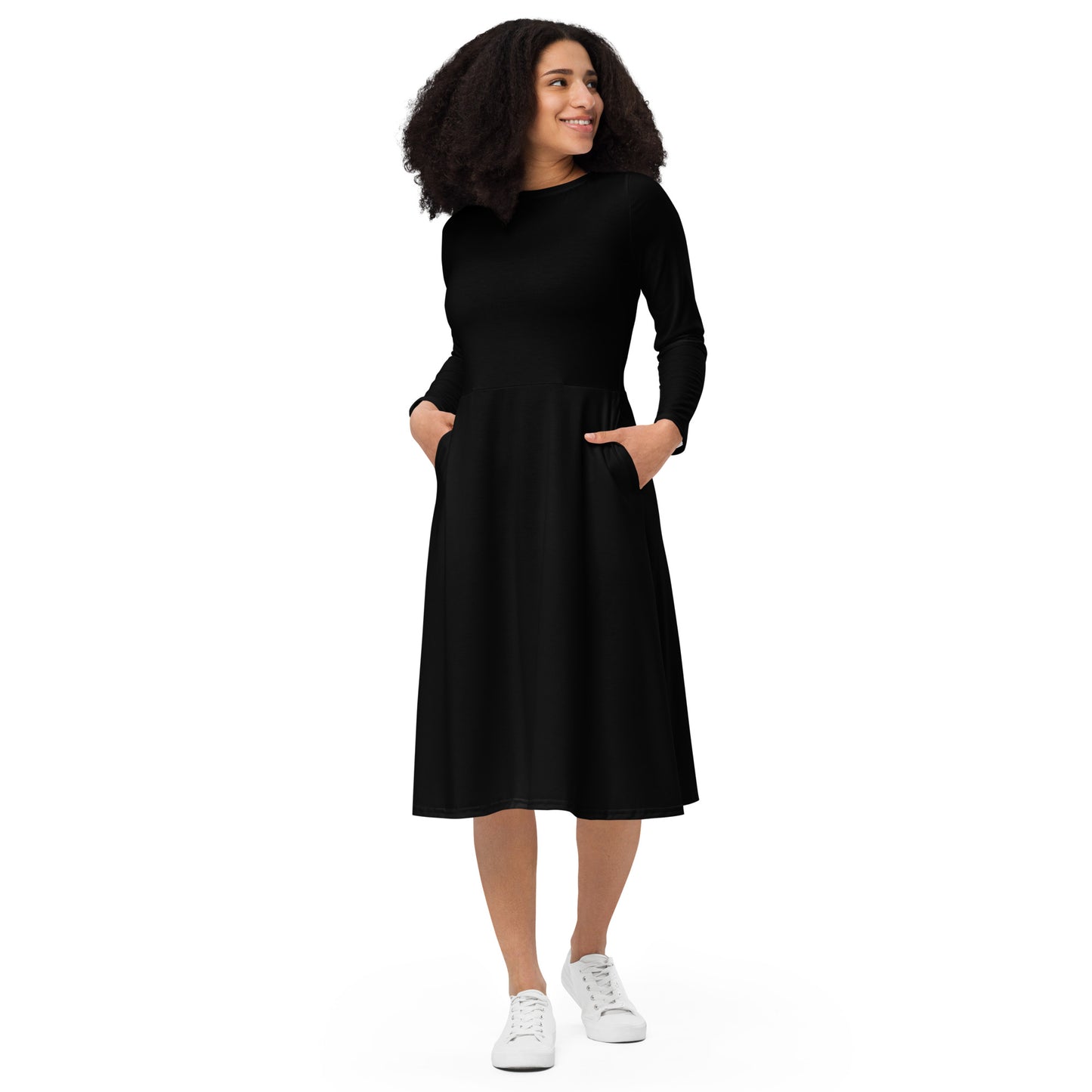 long sleeve midi dress