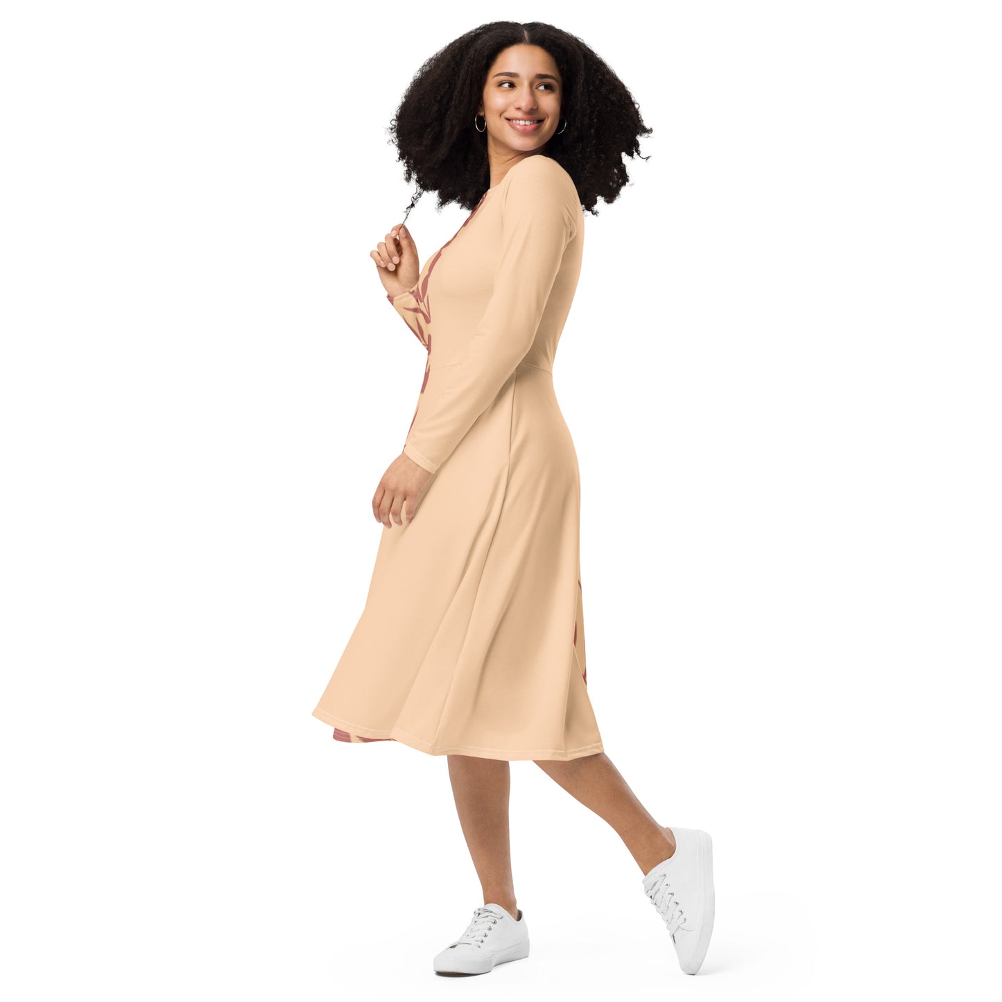 long sleeve midi dress