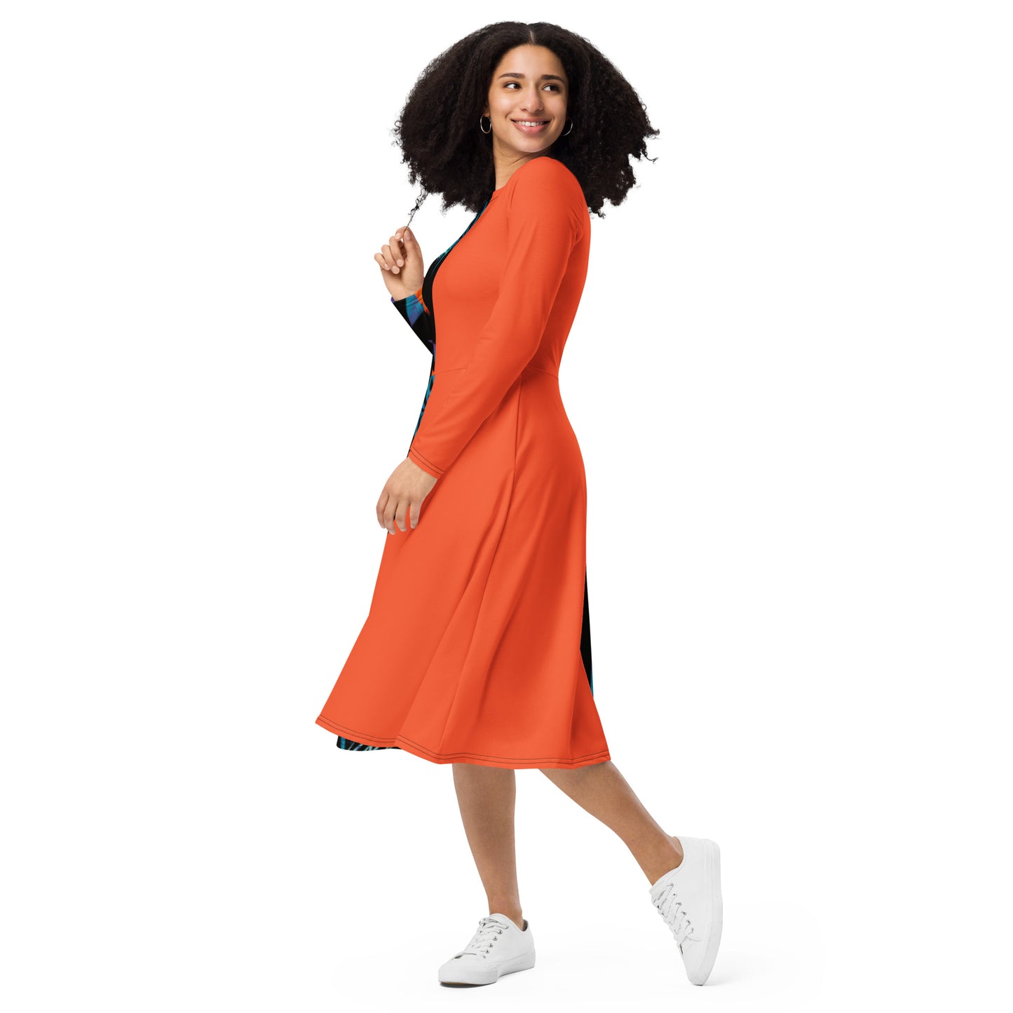 long sleeve midi dress