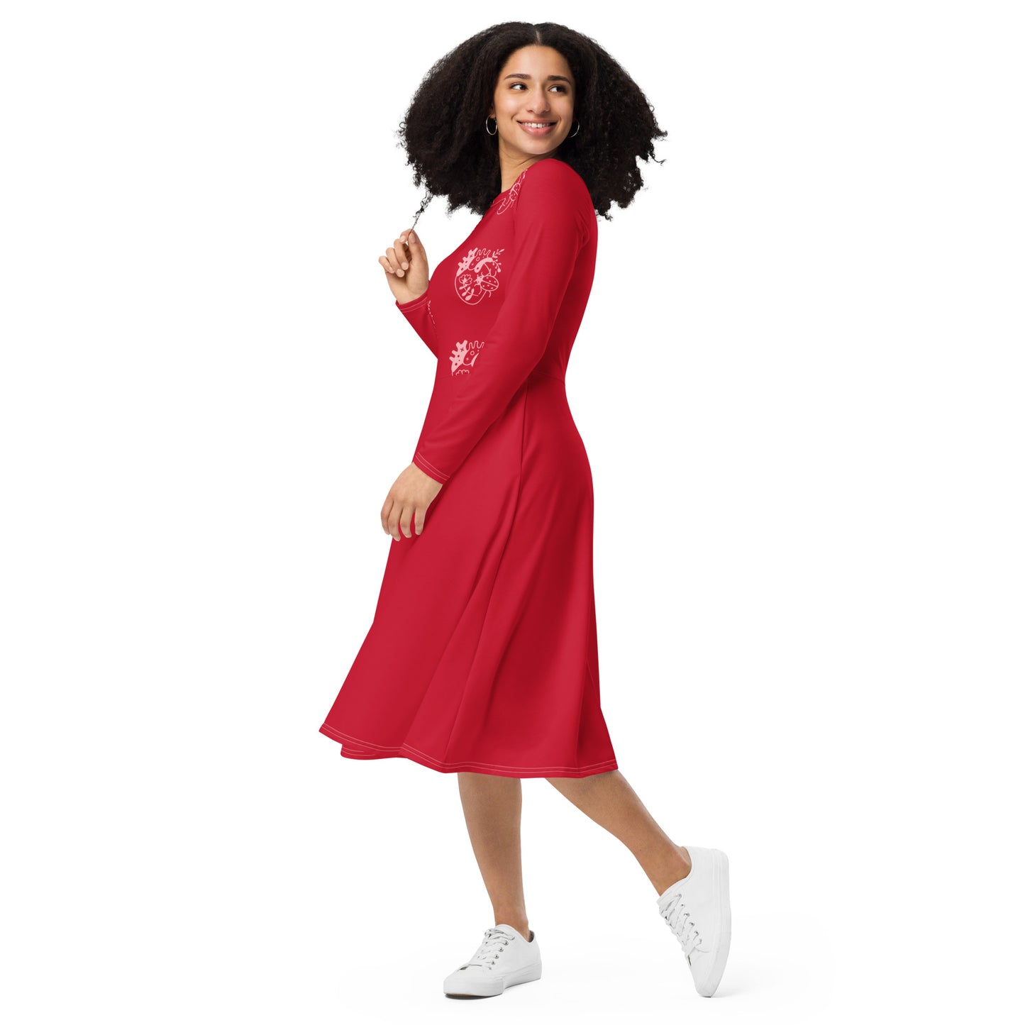 long sleeve midi dress