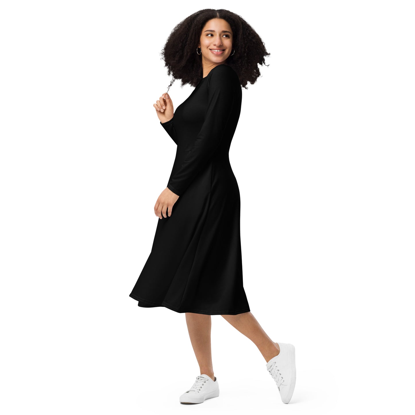 long sleeve midi dress