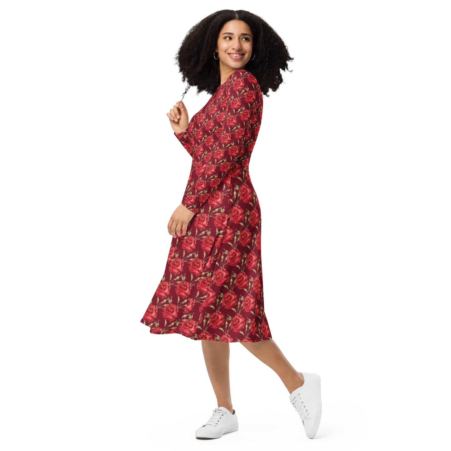 long sleeve midi dress