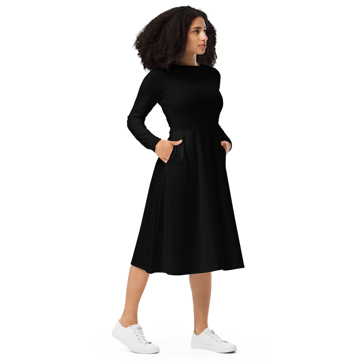 long sleeve midi dress