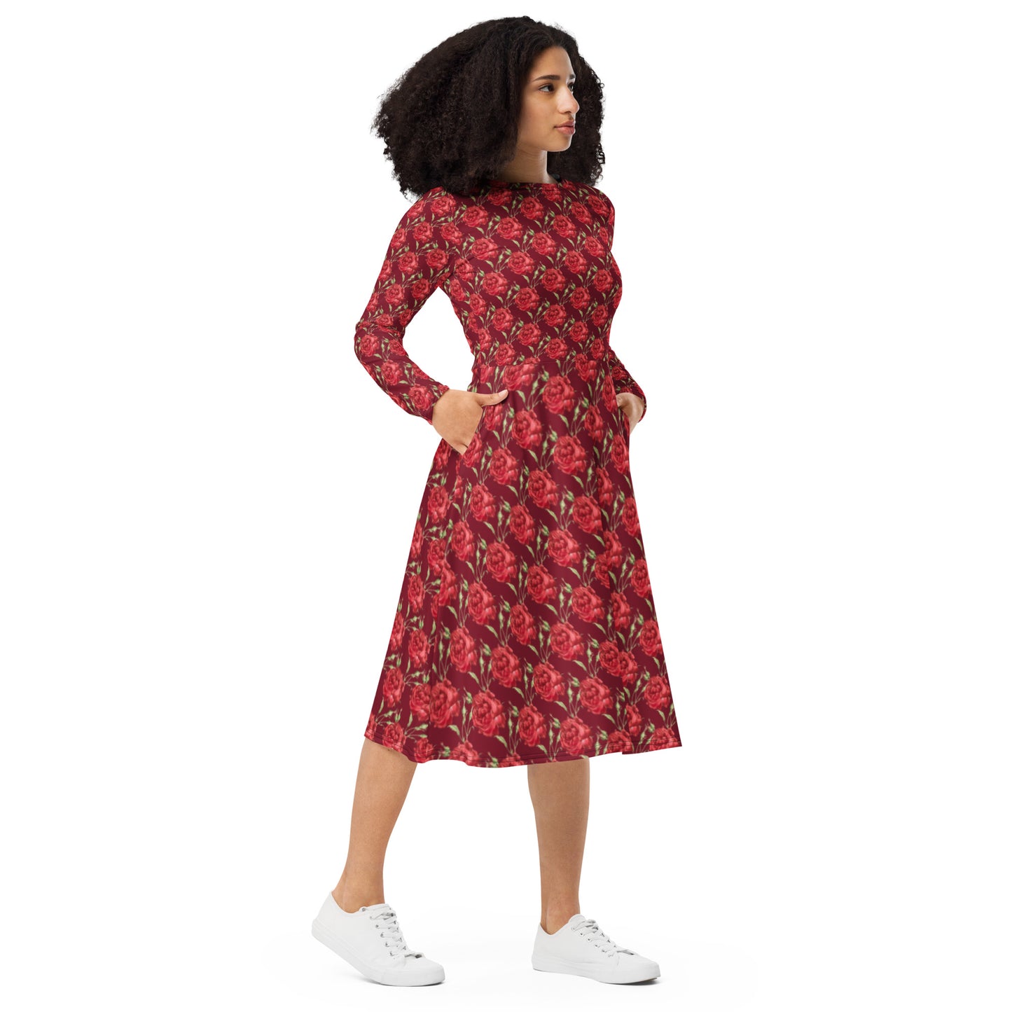 long sleeve midi dress