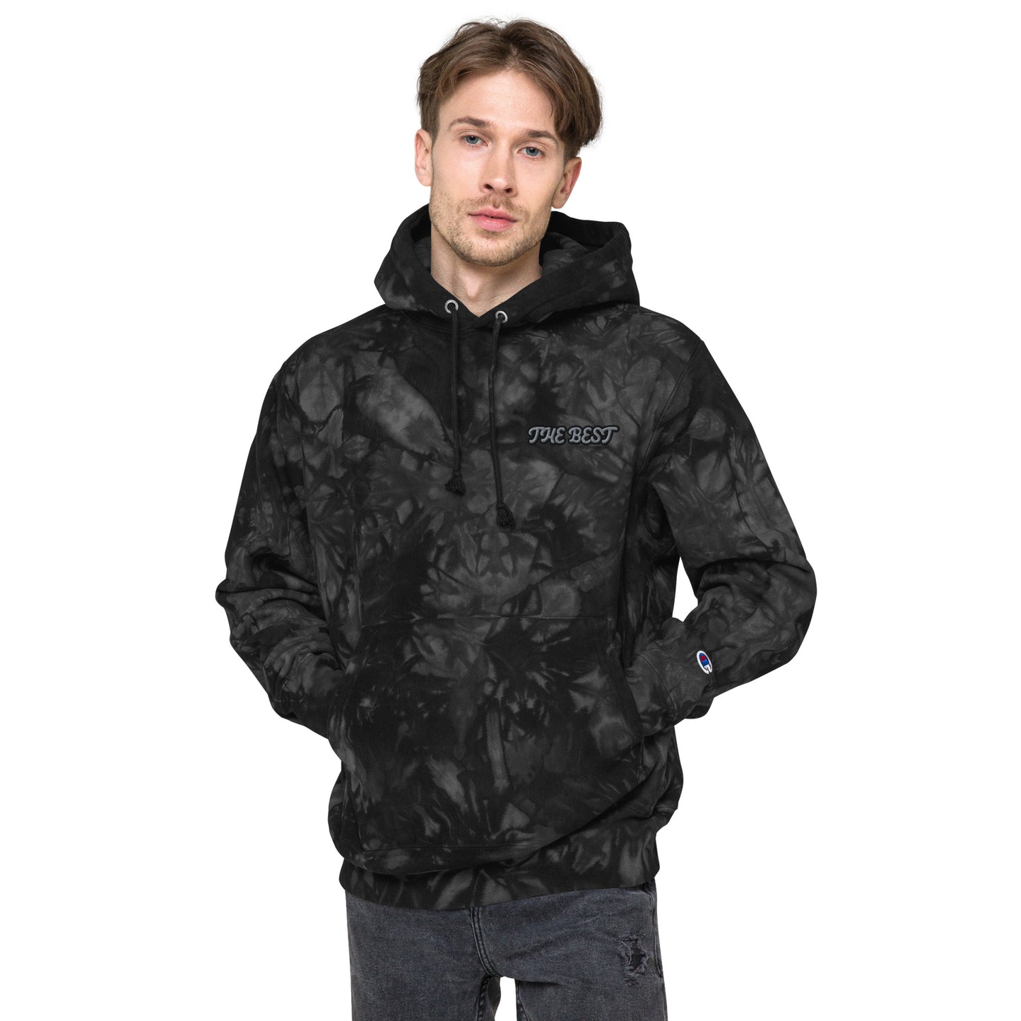 Men Champion tie-dye hoodie