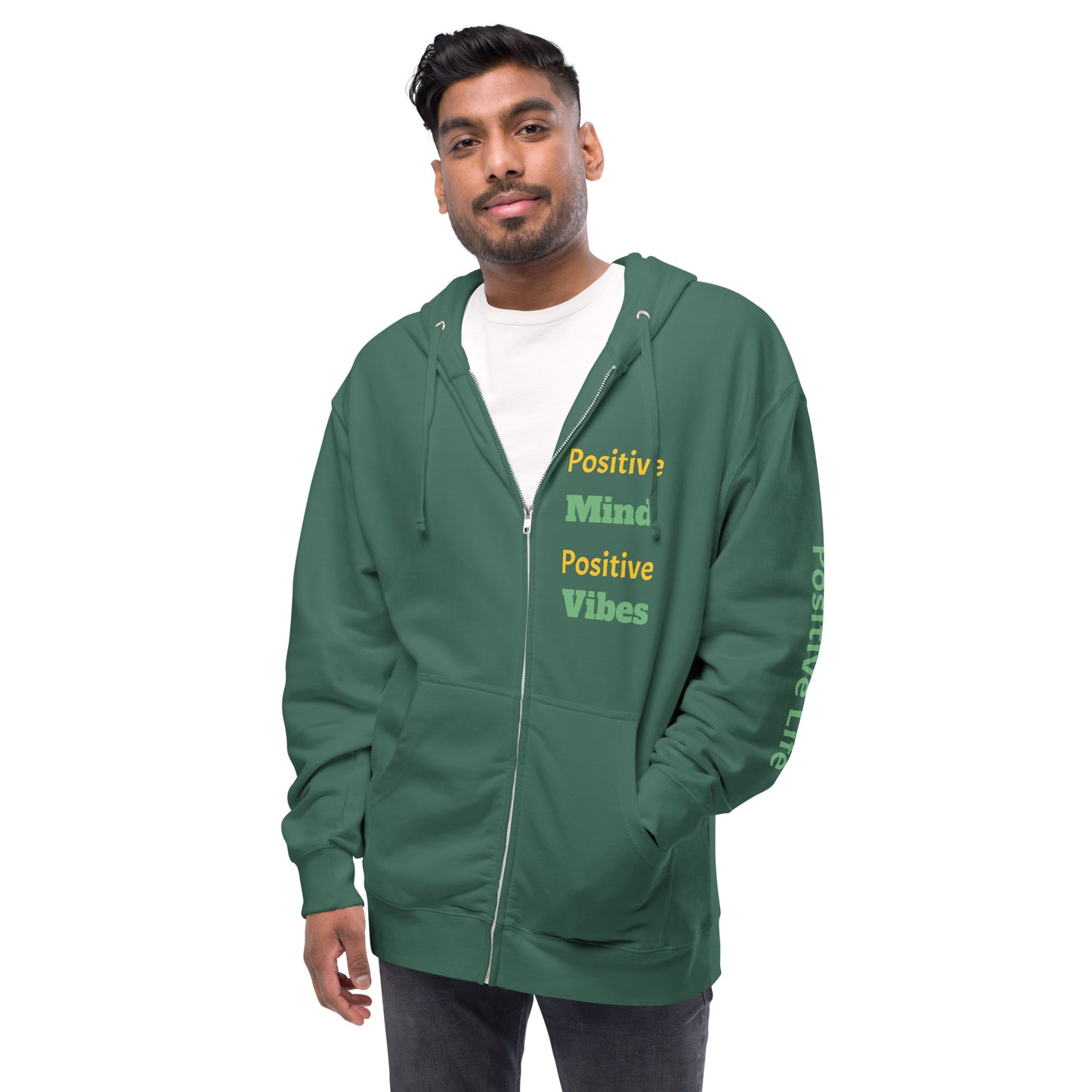 Men fleece zip up hoodie