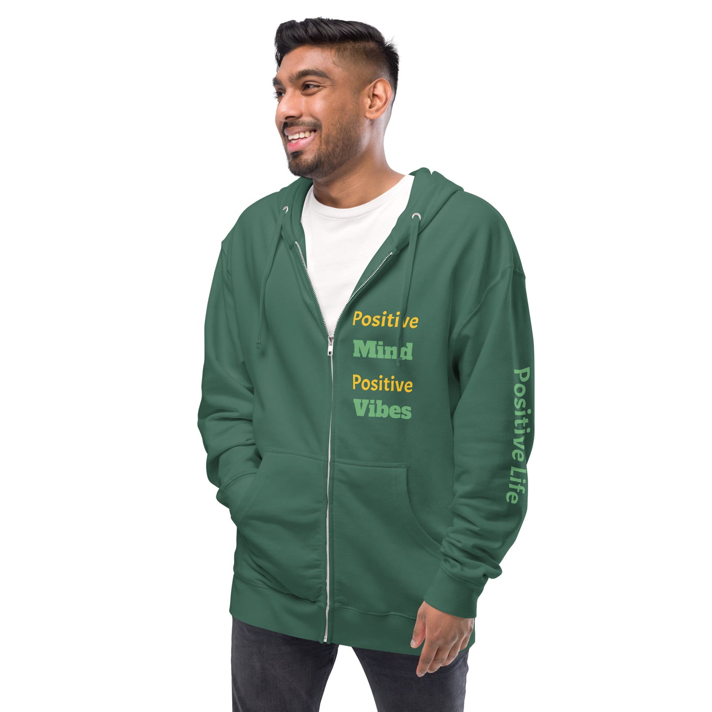Men fleece zip up hoodie