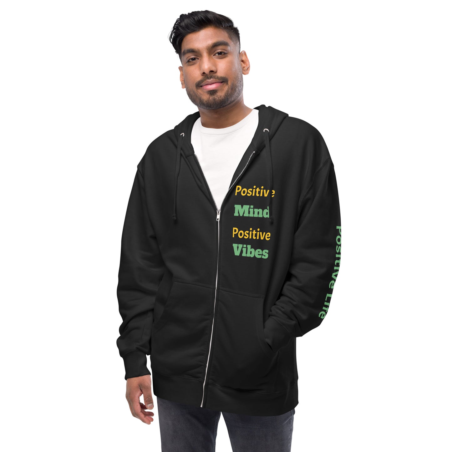 Men fleece zip up hoodie