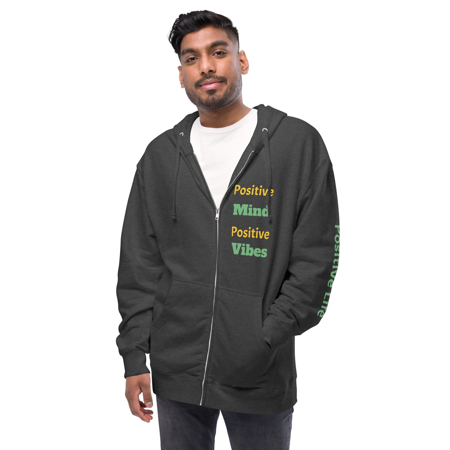 Men fleece zip up hoodie
