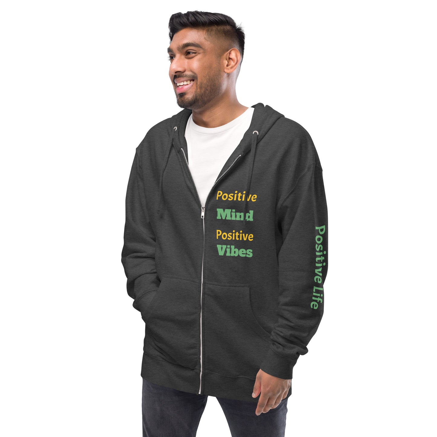 Men fleece zip up hoodie