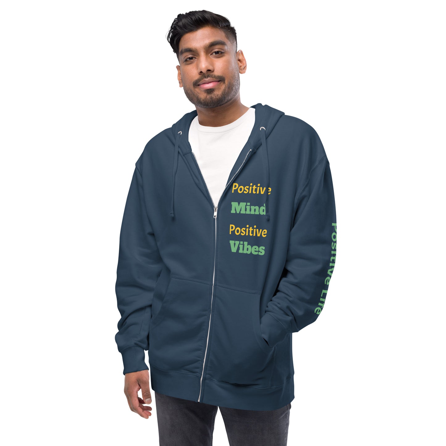 Men fleece zip up hoodie
