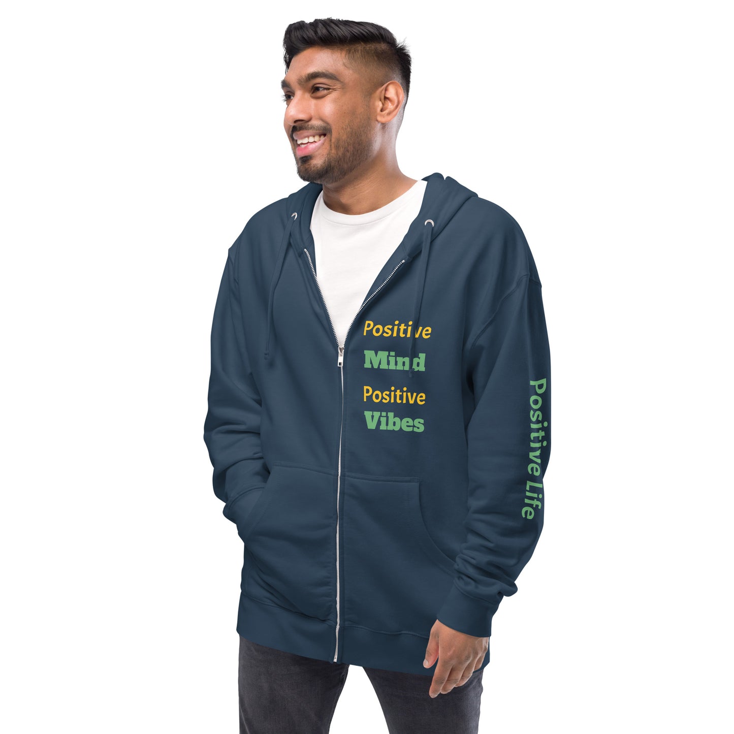 Men fleece zip up hoodie