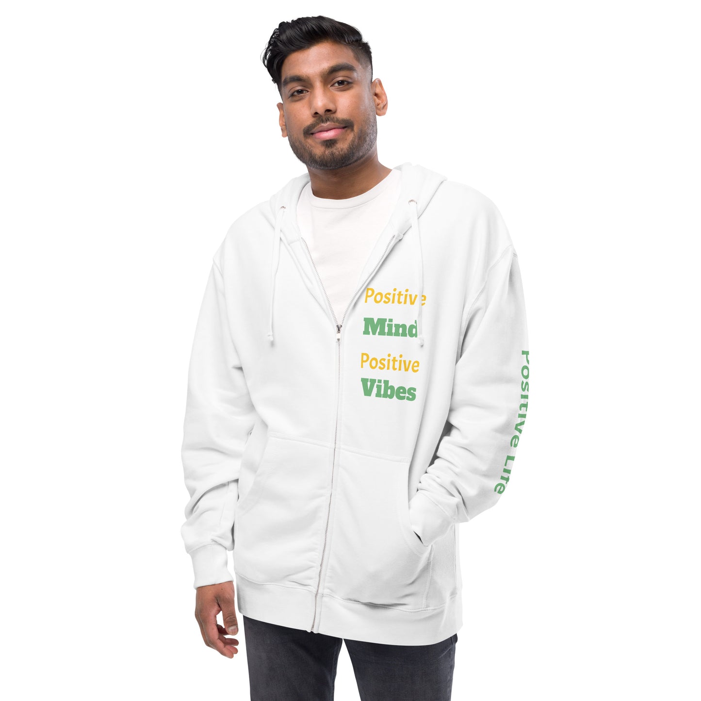 Men fleece zip up hoodie