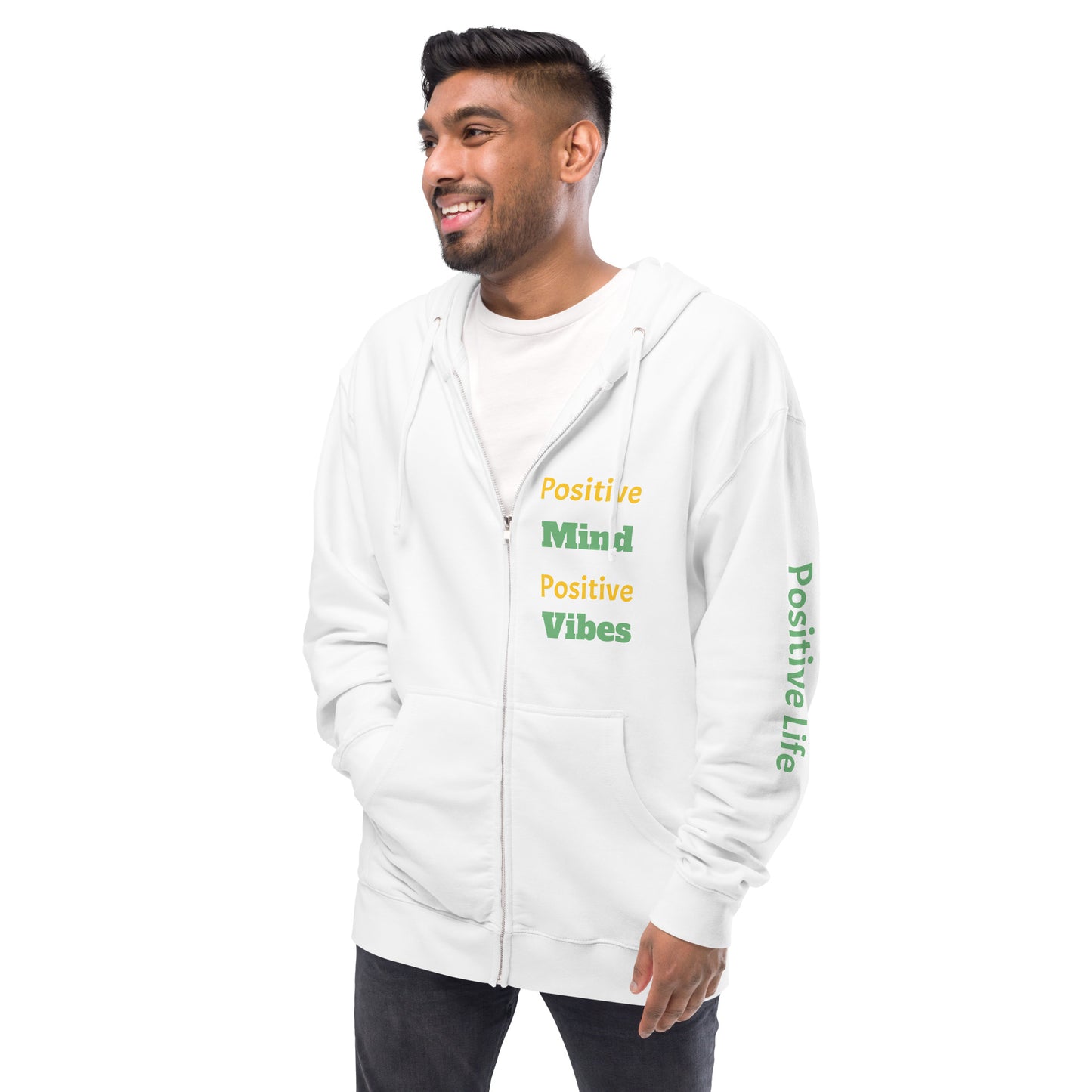 Men fleece zip up hoodie